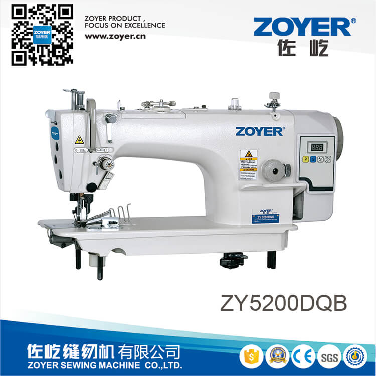 ZY5200DQB zoyer direct drive high speed lockstitch industrial sewing machine with side cutter and hemming
