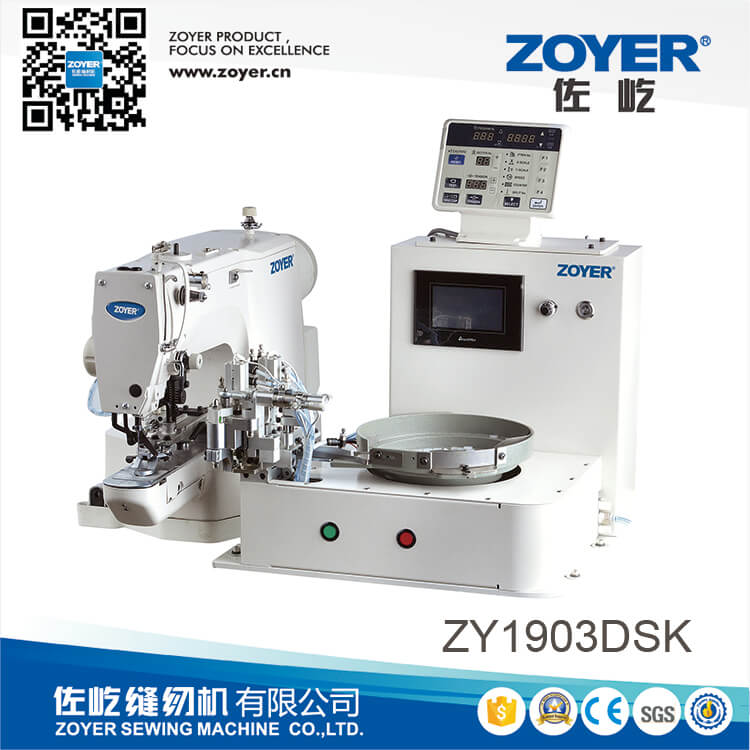 ZY1903DSK zoyer direct drive button attaching sewing machine with automatic button feeding device